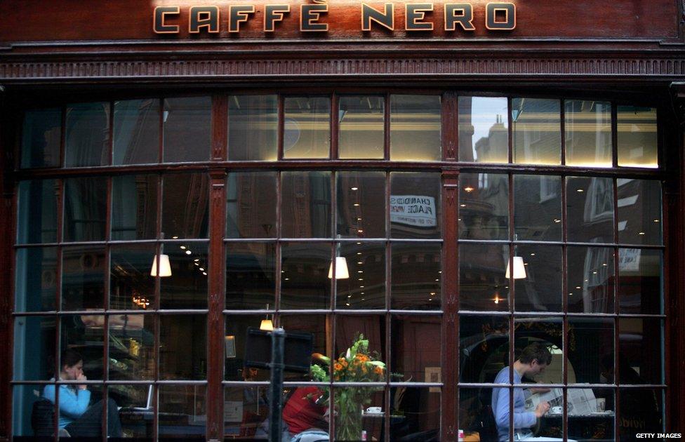 Front of a Caffe Nero store