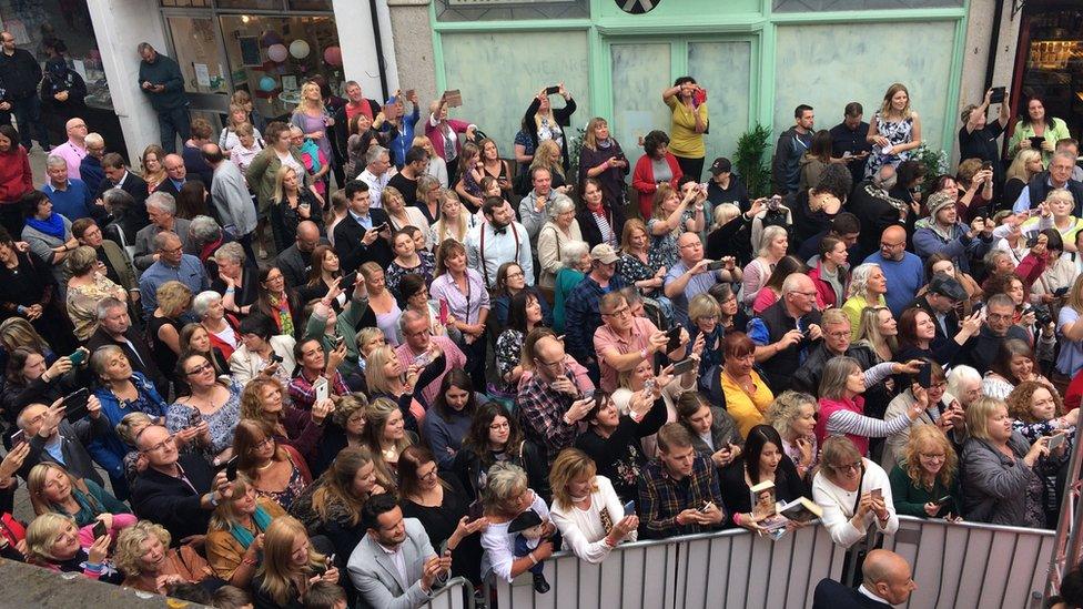 Crowd outside Redruth cinema