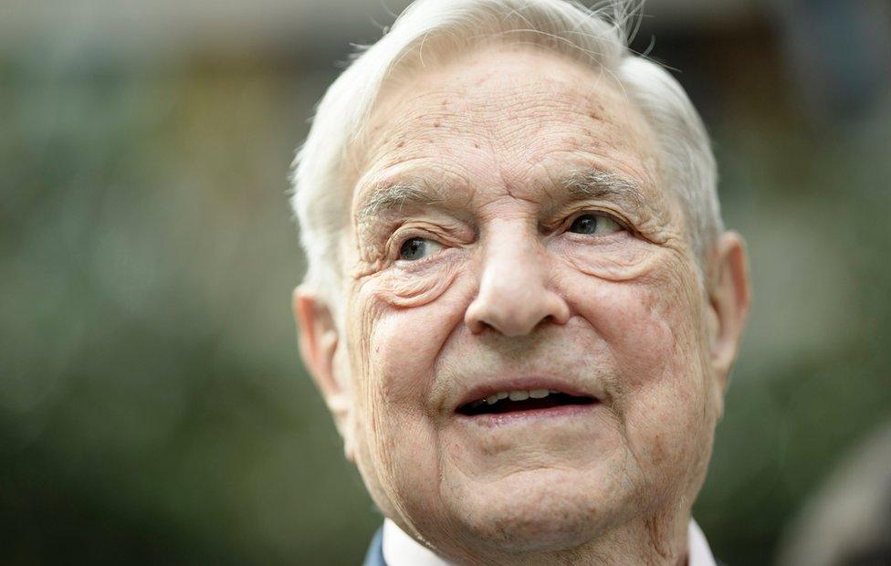 The Chairman of the Open Society Foundations, George Soros, attends a press conference prior to the European Roma Institute for Arts and Culture Launch Event at the Foreign Ministry in Berlin, Germany, 08 June 2017