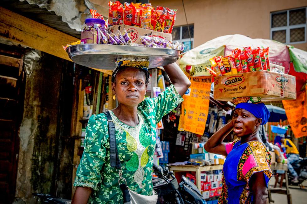 Two women in a market