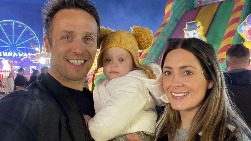 Paul Spence with partner Gemma Clement and their daughter Gracie