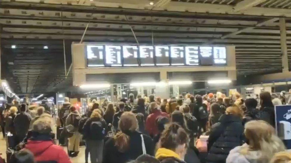 Crowds at St Pancras