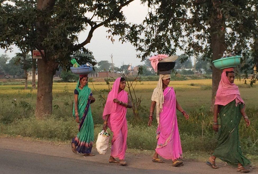 Women returning from work