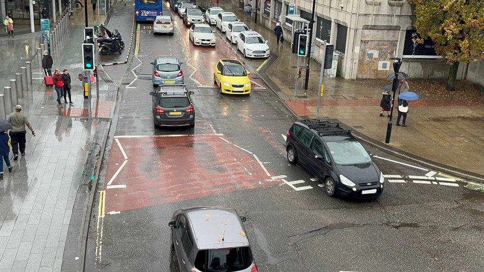 Cars on the road in Southampton