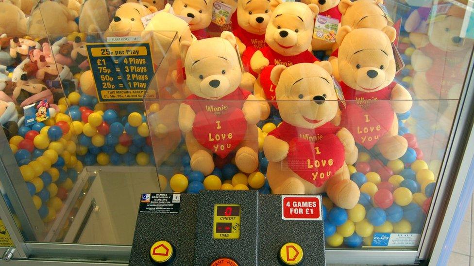 A toy crane machine