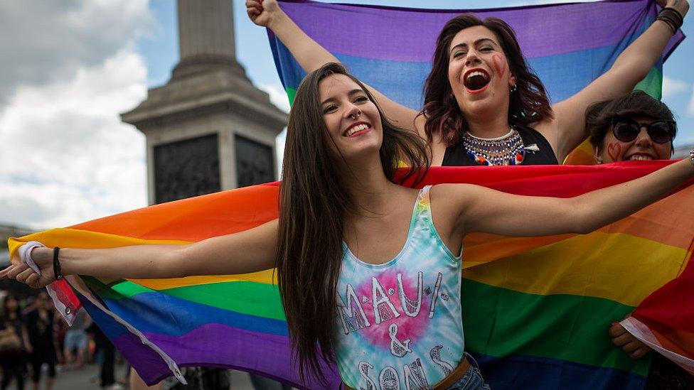 Women celebrate Pride in London