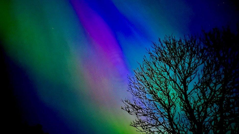 The Northern Lights over Sheffield, South Yorkshire on Friday