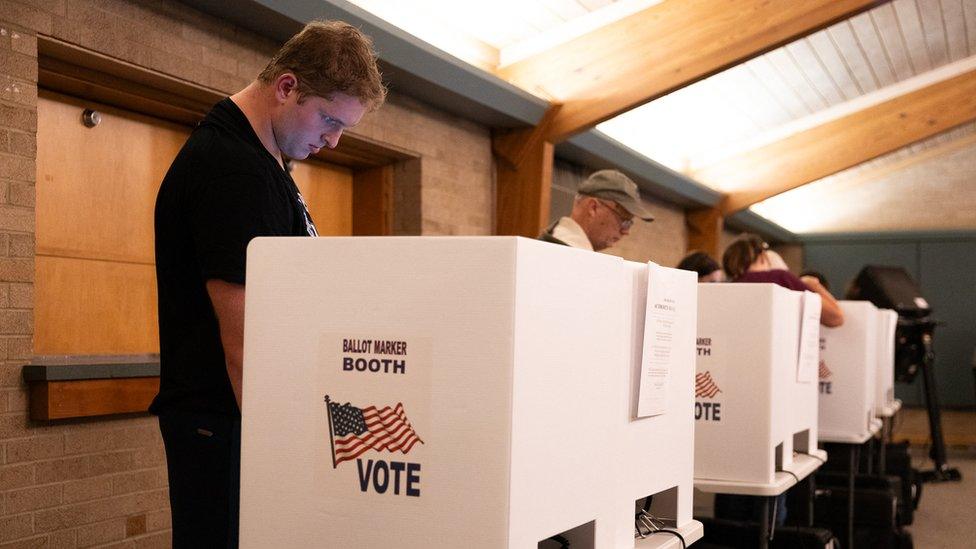 Voters lined up at polls in Ohio on Tuesday