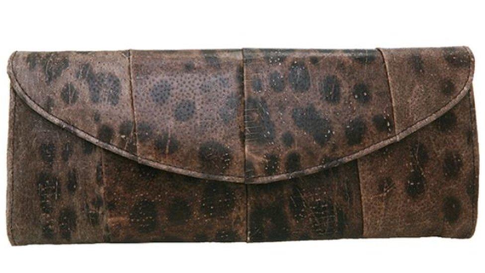 Brown dotted Wolfish leather purse