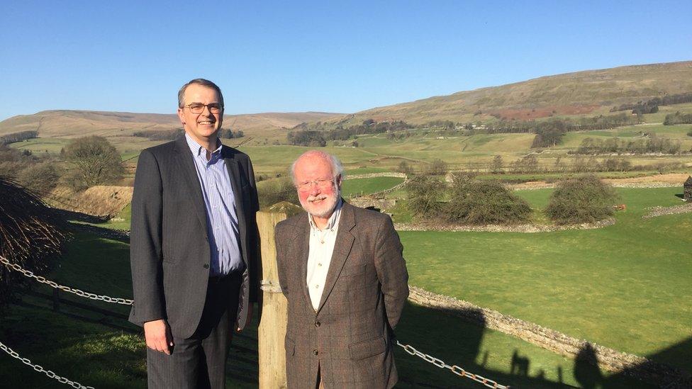 Andrew Haigh, chief executive of the Newcastle Building Society, and Joe Pilling, chairman of the Upper Dales Community Partnership