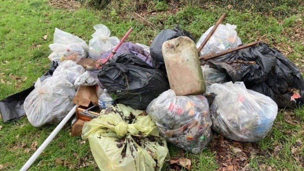 Rubbish collected by volunteers