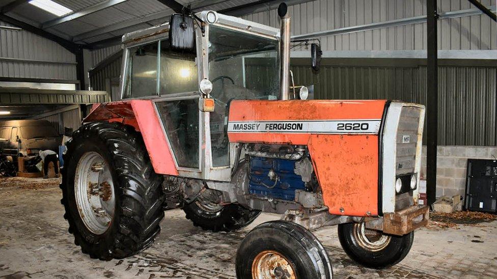 orange massey tractor