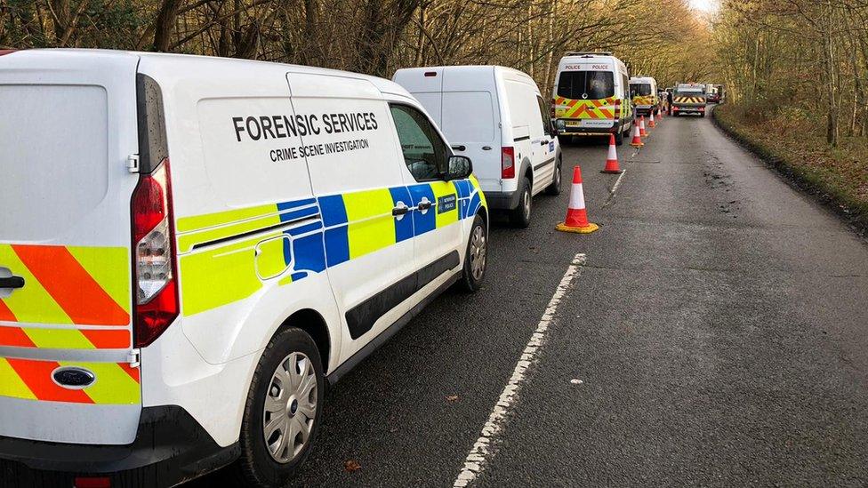 Police at Hedgerley Lane