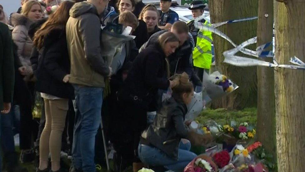 Vigil at stabbing location, Writtle