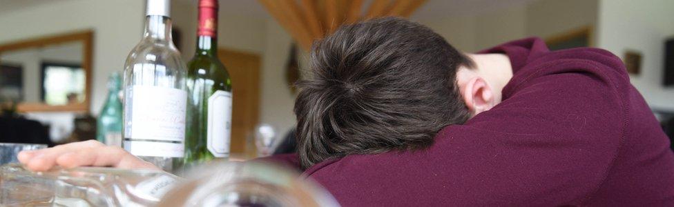 Man sleeps after drinking alcohol