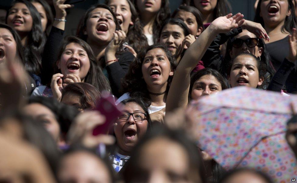 One Direction fans in Mexico City