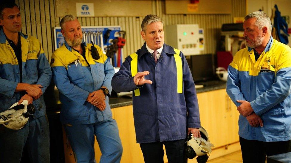 Labour leader Sir Keir Starmer visited the steelworks in Port Talbot in October 2023