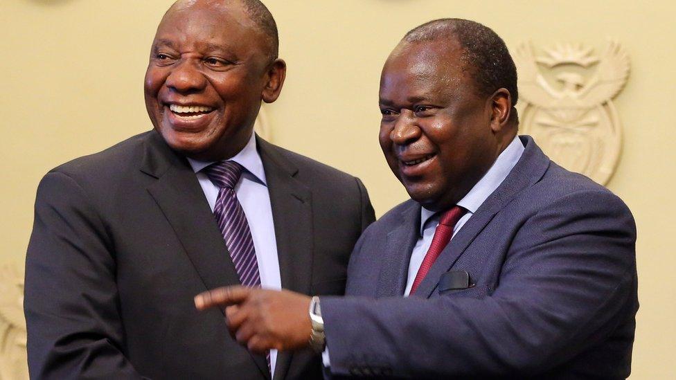 Cyril Ramaphosa and Tito Mboweni