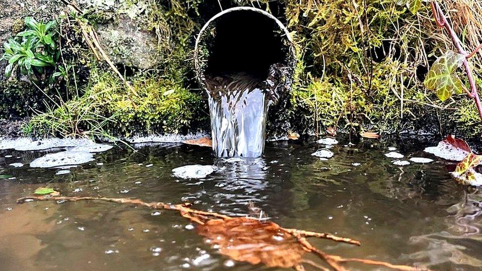 Pic showing discharge into river