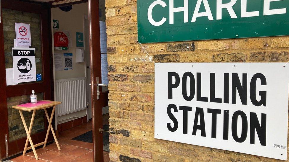 Tyttenhanger Green, St Albans polling station, Hertfordshire