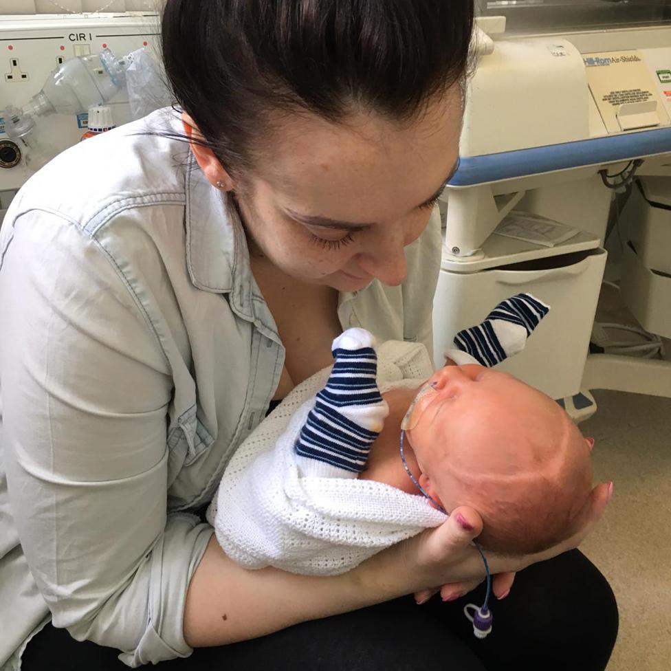 Arthur and Bethany in hospital