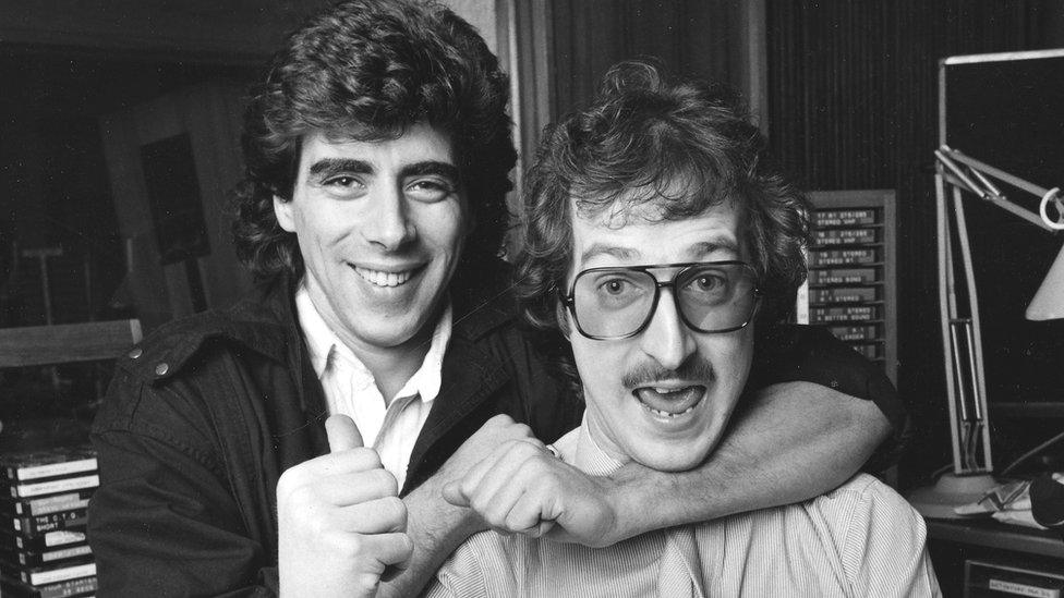 BBC Radio 1 disc jockeys Gary Davies (left) and Steve Wright, April 1984