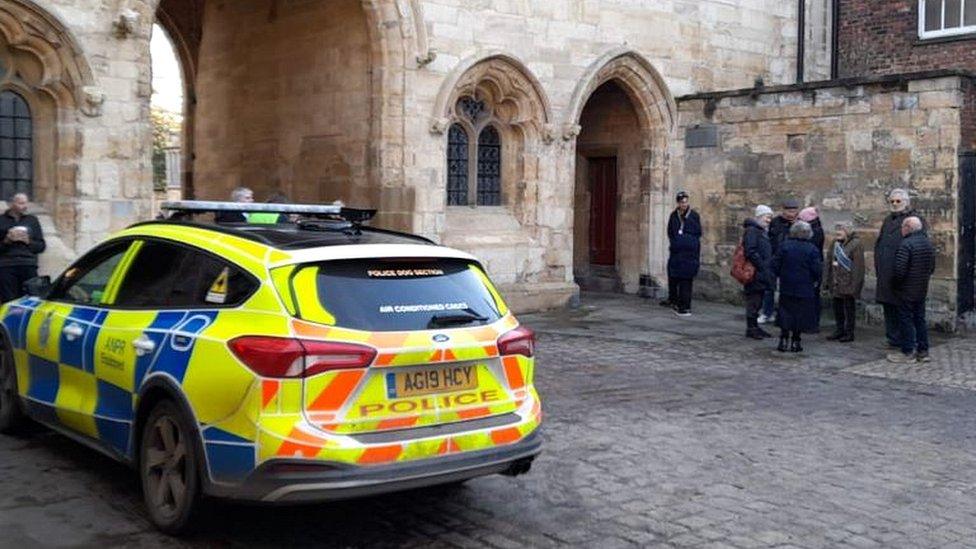 Emergency services at Lincoln Cathedral