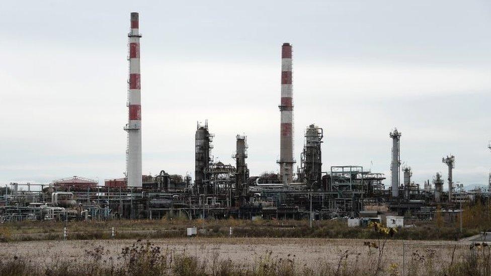 The industrial wasteland of the shutdown Petroplus oil refinery of Reichstett, eastern France (November 2014)