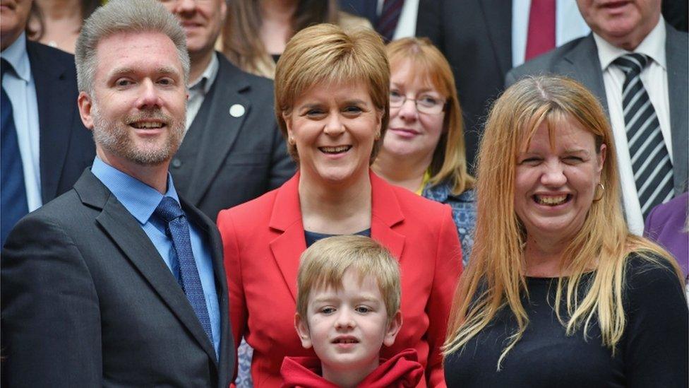 Nicola Sturgeon and Brain family