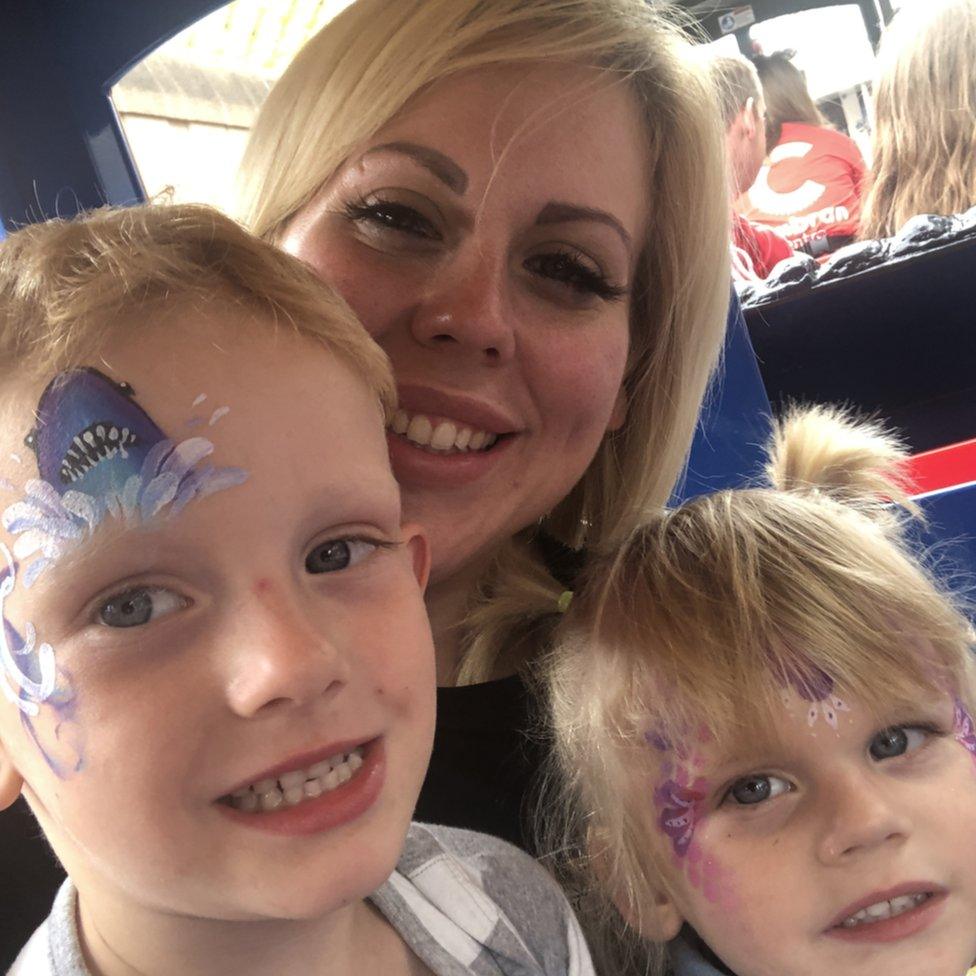 Katie Cox with son Jacob and daughter Bethany