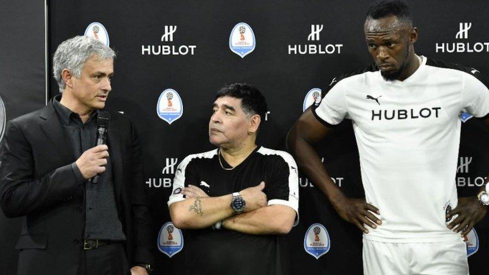 Mourinho, Bolt, Maradona