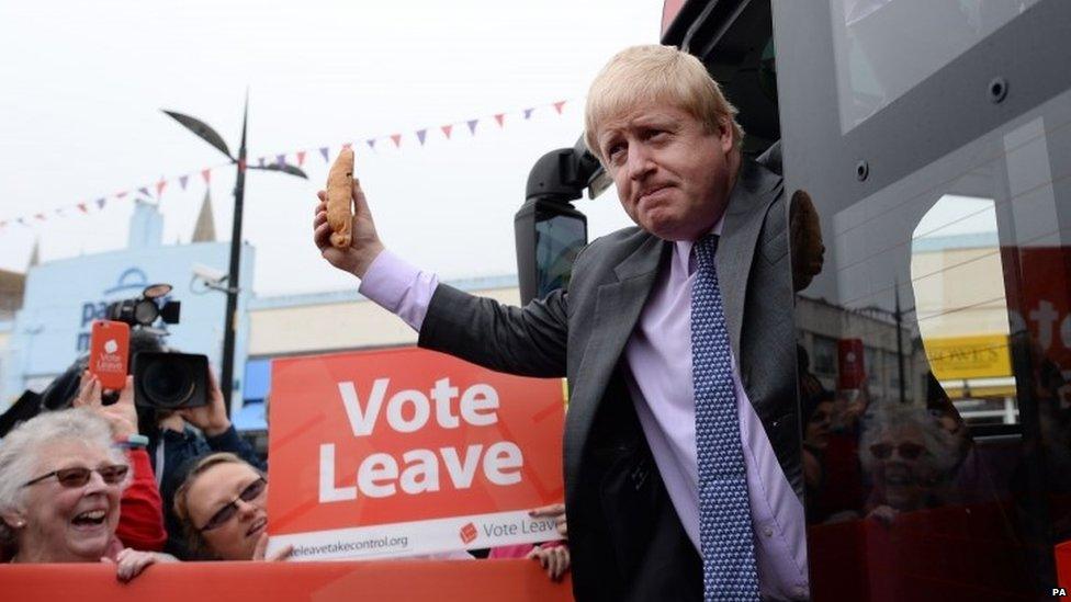 Boris Johnson during a visit to Cornwall