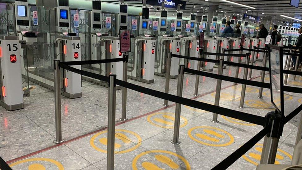 Photo of closed self-service passport gates