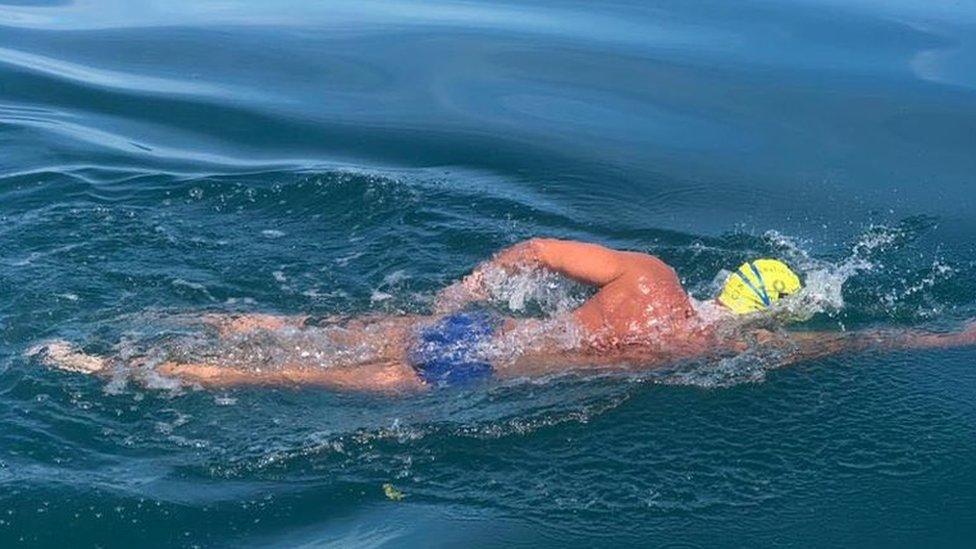 Man swimming in the English Channel