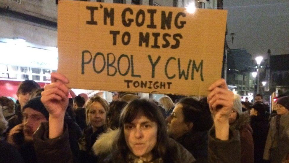 Sign at Cardiff protest