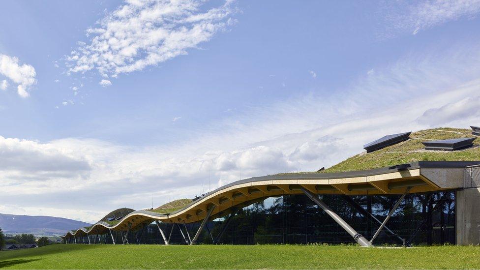 The distillery blends into the Speyside scenery