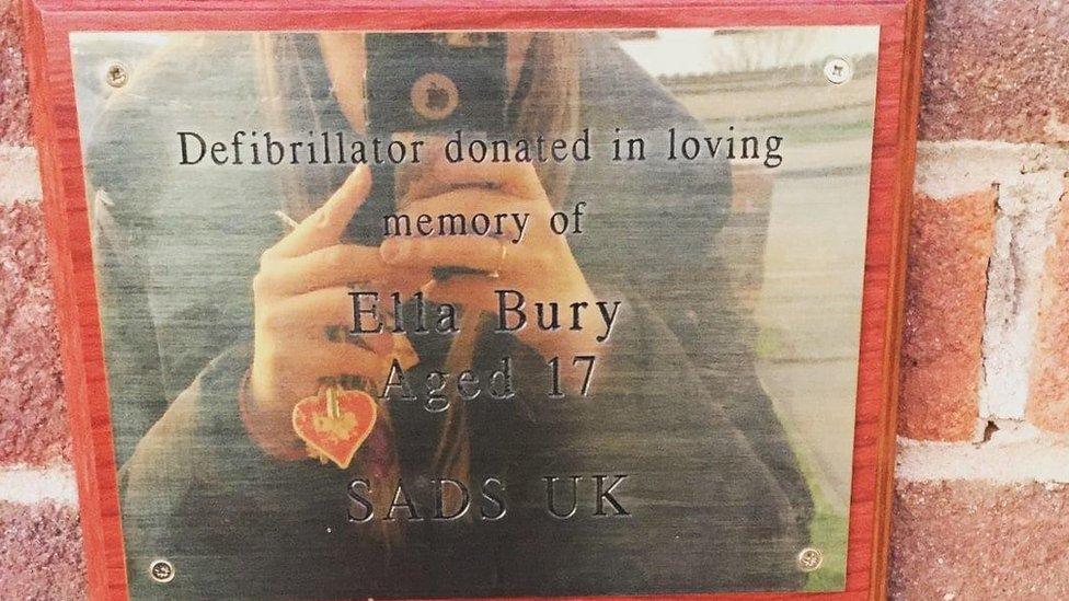 Defibrillator in Ella's memory