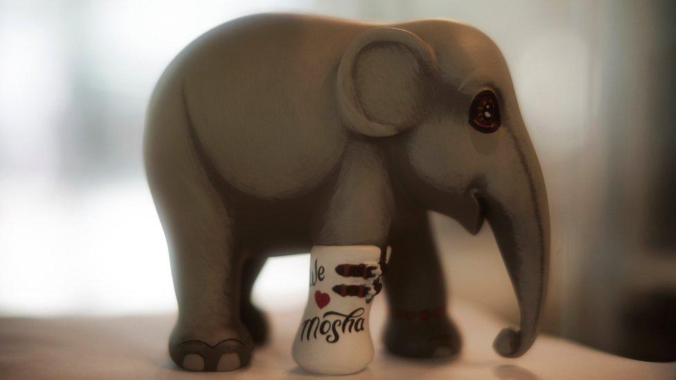 A figurine of Mosha is seen at the Asian Elephant Foundation in Lampang, Thailand