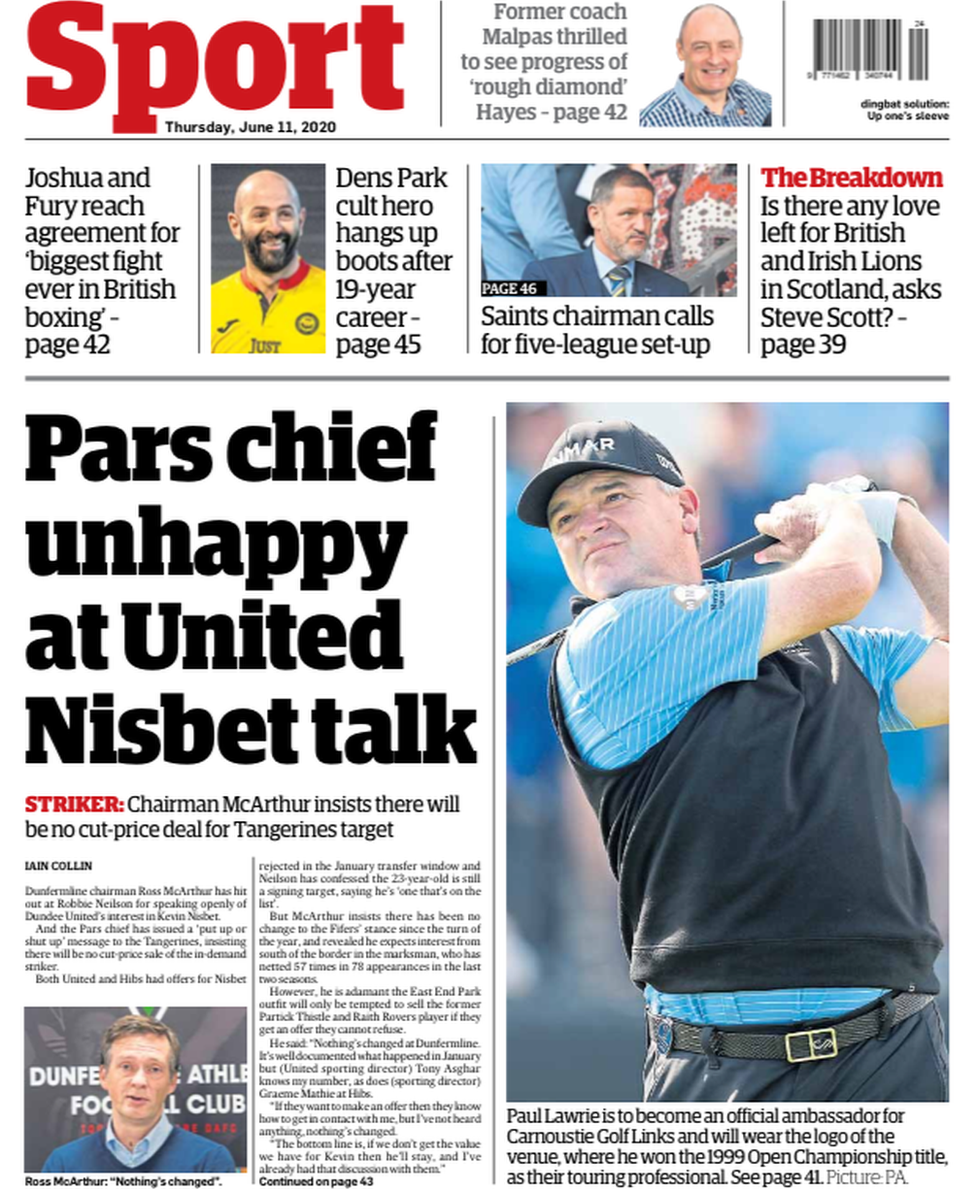 The back page of the Courier on 110620