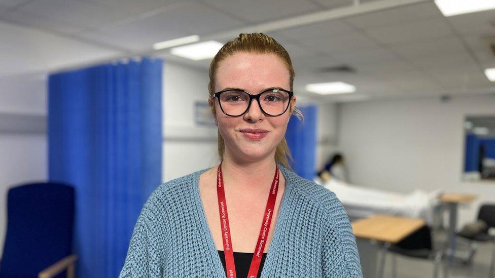 Student stood in nursing room