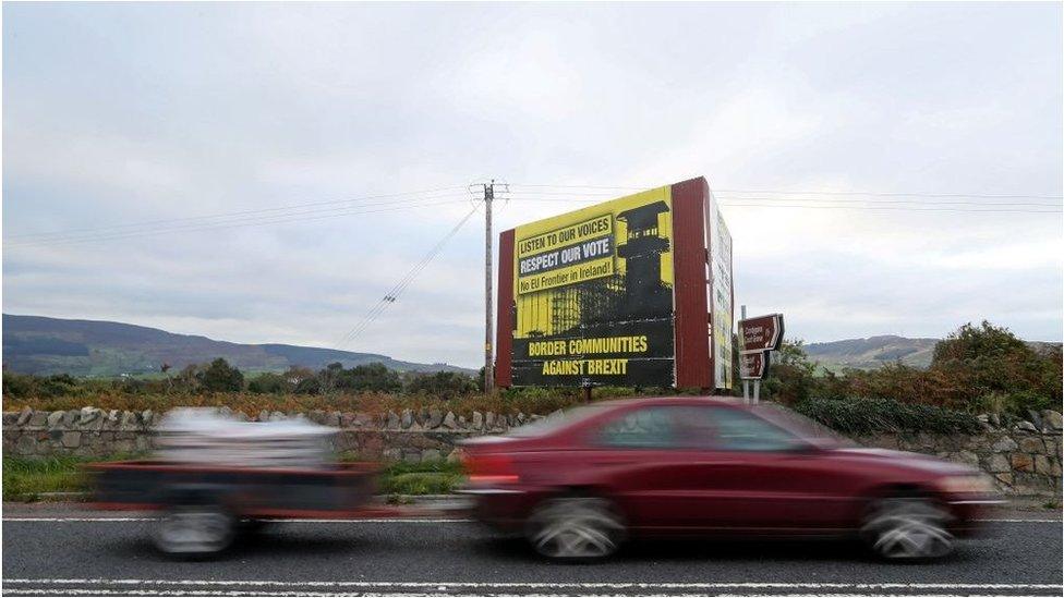 A stock image of a car crossing the Irish border