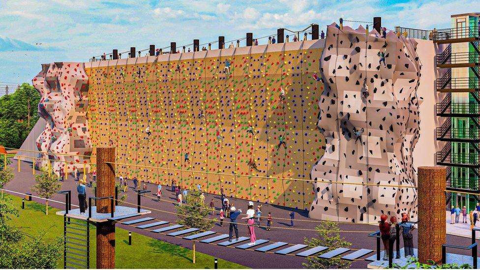 artist impression of climbing wall