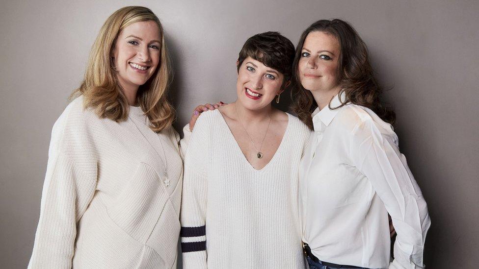 Left-right: Rachael Bland, Lauren Mahon and Deborah James