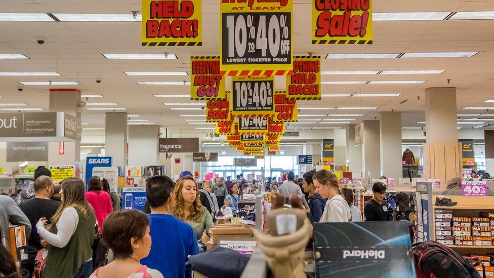 The last remaining Sears store in Chicago is seen on May 13, 2018 in the Portage Park neighborhood, at Six Corners, in Chicago, IL. This location is planned to close in mid-July along with two dozen others stores in seventeen states.