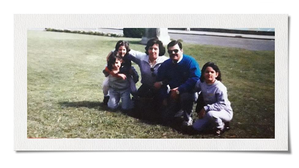 Analía Kalinec with her family on a family trip in the 1980s