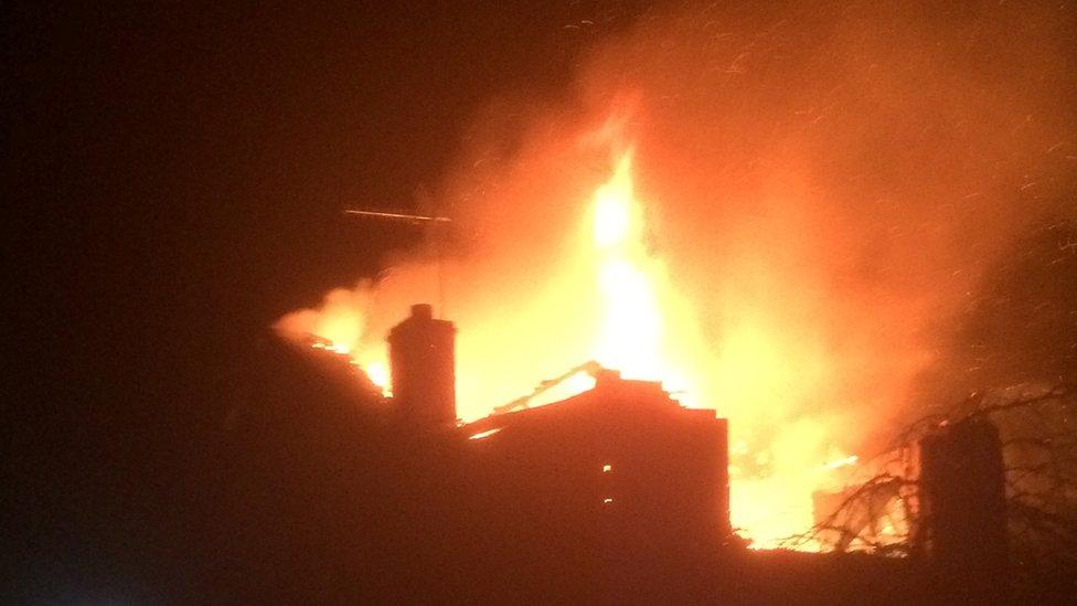 Photo of fire in Kirton on New Year's Day