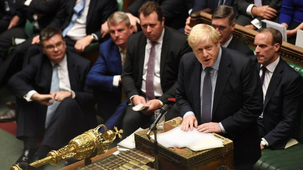 UK PM Boris Johnson in parliament, 19 October 2019