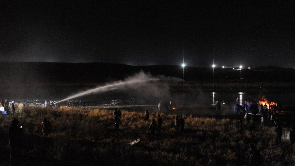 Police previously cleared a satellite camp, by using water cannons in sub-freezing temperatures