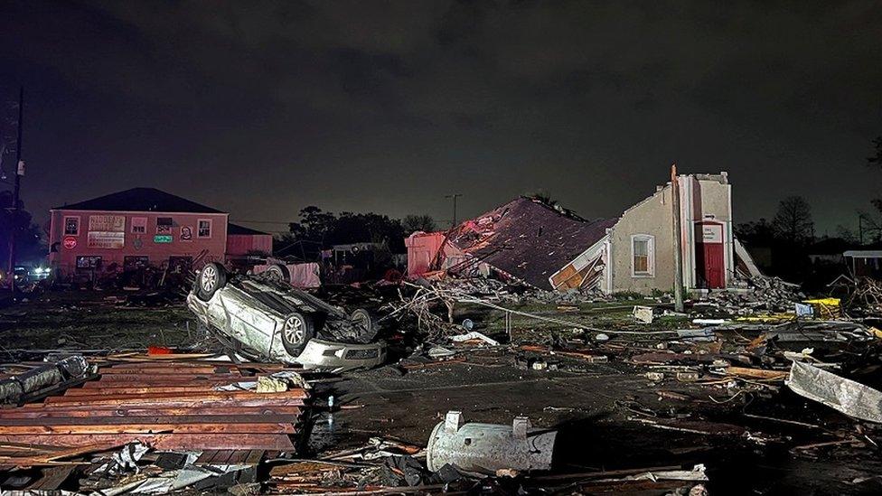 Destruction after tornado