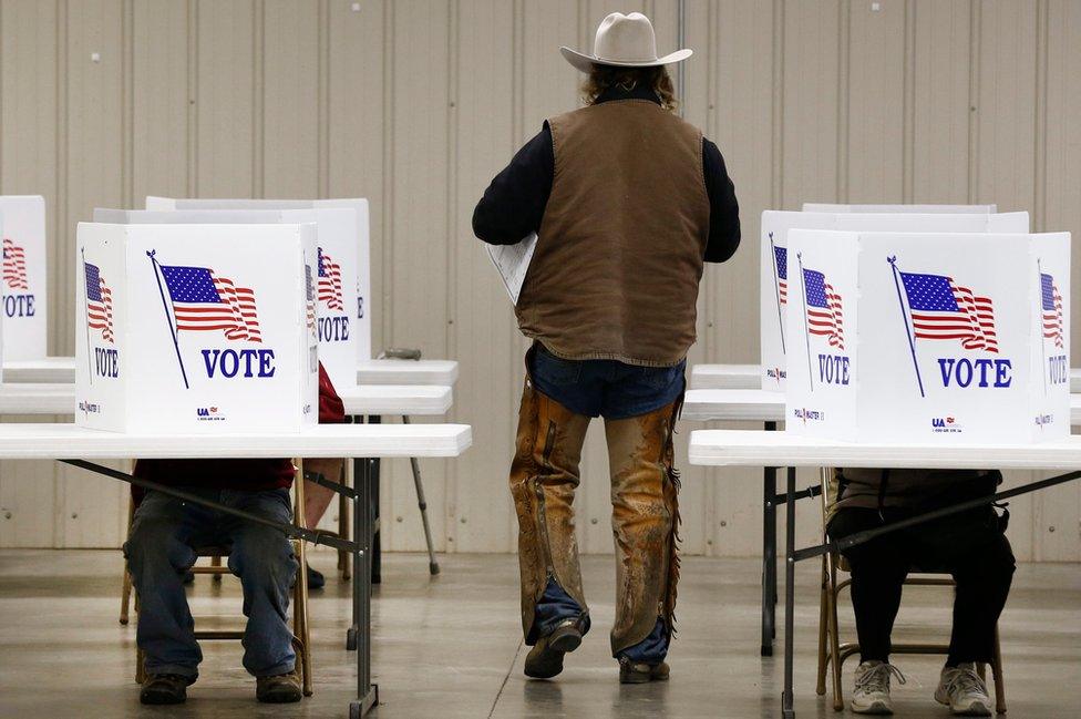 A voter in Kansas